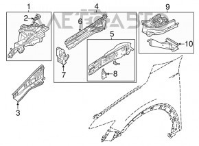 Front left quarter panel for Mazda CX-5 17-25 on the body, blue