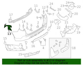 Right rear bumper bracket for Land Rover Discovery Sport 17-19