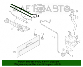 Left wiper blade for Suzuki Kizashi 10-15