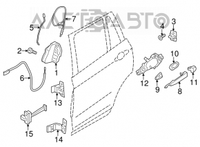 Lower rear right door hinge BMW X5 X6 E70 E71 07-13