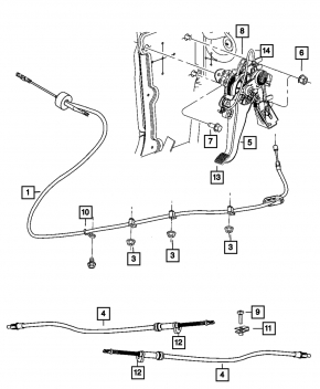 Parking Brake Cable Left Dodge Charger 11-23 AWD