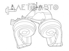 2-piece horn assembly for Dodge Journey 11-13
