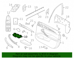 BMW X3 G01 18-21 front right window lift control trim, black with chrome
