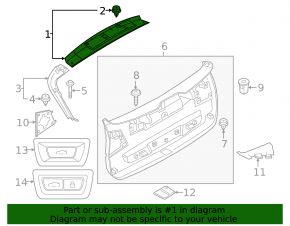 Upper trunk door trim BMW X1 F48 16-22 black