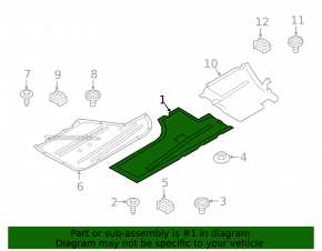 BMW 3 Series G20 21-25 Large Front Right Underbody Guard, Plug-in