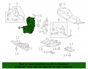 Right radiator deflector for Lexus GX460 14-23 rest.