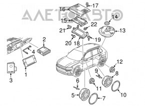 Front right door speaker VW Tiguan 18-24 cracks in the mounts