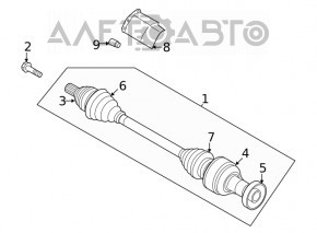 Front left half shaft drive VW Tiguan 18-24