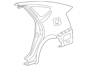 Rear left quarter wing for repair on a Toyota Prius 2009.