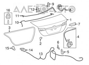Trunk lid Toyota Camry v50 12-14 usa silver 1F7, pokes, rust