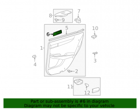 Lexus ES300 ES330 inner rear right door handle