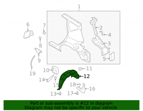 Rear left fender liner for Nissan Murano z51 09-14