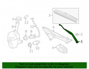 Left windshield wiper arm for Toyota Camry v40