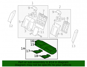 Rear seats, 2nd row, Kia Optima 11-15, gray velour