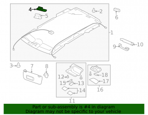 Subaru Forester 16 SJ headlining for sunroof without camera, gray