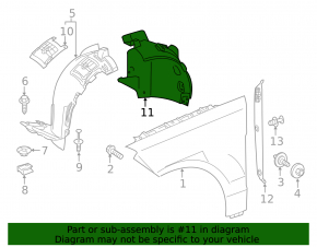 Front right mudguard Mercedes GLS-class X166 13-19 rear part