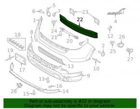 Front Bumper Reinforcement Ford Explorer 11-15