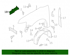 Seal wing hood-wing left Ford Flex 09-19