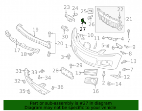 Front bumper tow hook plug MAZDA CX-7 06-09