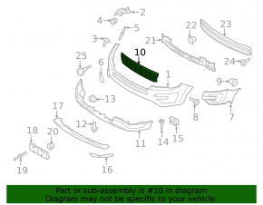 Lower grille front bumper Ford Explorer 16-17 rest, pressed