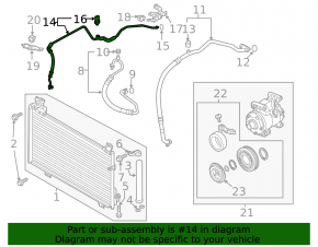 Mazda 6 14-18 2.5" heater-condenser air conditioner tube