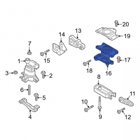 Left engine mount for Ford Edge 19-24 2.7T
