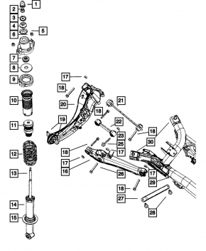 Lower rear left control arm for Jeep Compass 11-16