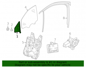Door glass triangle with seal front left Volkswagen ID.4 21-23