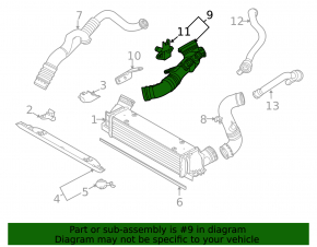 Intercooler pipe left BMW 335i e92 07-13 second
