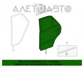 Door bare rear right Mercedes W164 ML white pokes