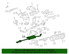 Exhaust line middle part Lexus RX400h 06-09 sawed off catalyst