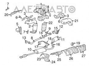 Exhaust line middle part Lexus RX400h 06-09 sawed off catalyst