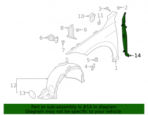 Wing seal door-wing right VW Jetta 19-