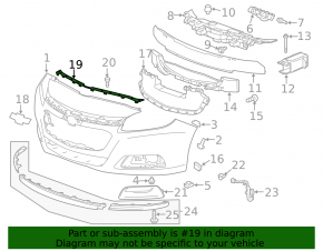 Front bumper trim right Chevrolet Malibu 13-15