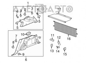 Rear pillar trim right Chevrolet Equinox 10-17 gray