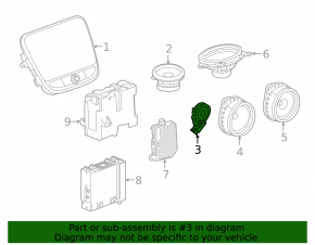 Speaker tweeter front left Chevrolet Bolt 17-