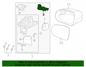 Left side mirror turn signal repeater Volvo XC60 18-25