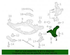 Lower control arm front left Toyota Highlander 14-16