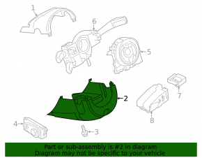 Steering column cover for Audi A6 C7 12-18, 2 parts, brown, electrically adjustable