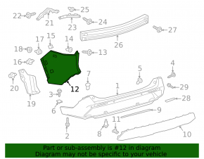 Rear bumper bare right Toyota Rav4 19-