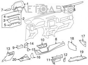 Driver's knee pad Toyota Rav4 13-15 black