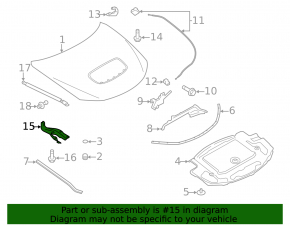 Hood hinge right Subaru Impreza WRX GH 08-14