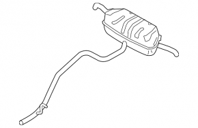 Muffler rear part with barrel VW Tiguan 18-19 fwd