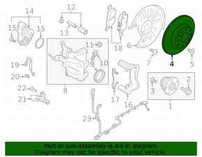 Rear left brake disc VW Taos 22-25