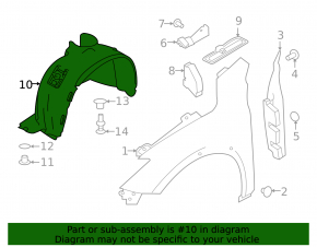 Front right fender liner Infiniti QX30 17-