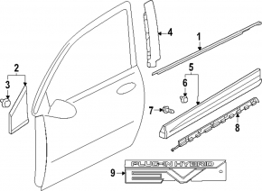 Mitsubishi Outlander 22-25 lower inner front left door trim structure