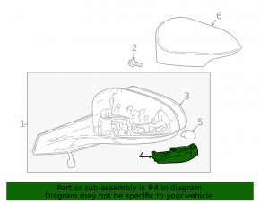 Right turn signal mirror for Toyota C-HR 18-23