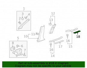 Rear right outer door sill plate for Acura MDX 2007-2009, chrome