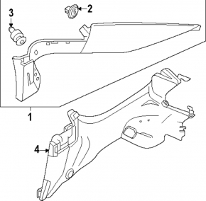 Rear window trim left Honda Accord 23- lower part, black
