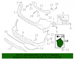 Rear bumper guard left Hyundai Santa FE 19-20